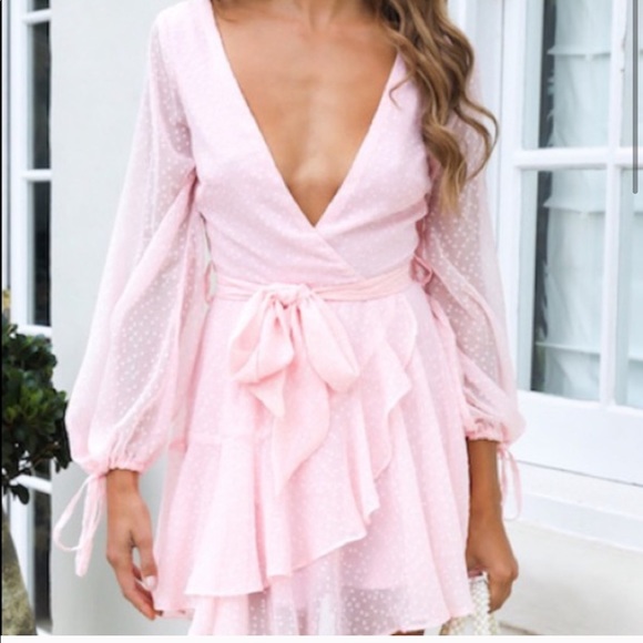 Hello Molly Pink Swiss Dot Dress - Picture 5 of 7